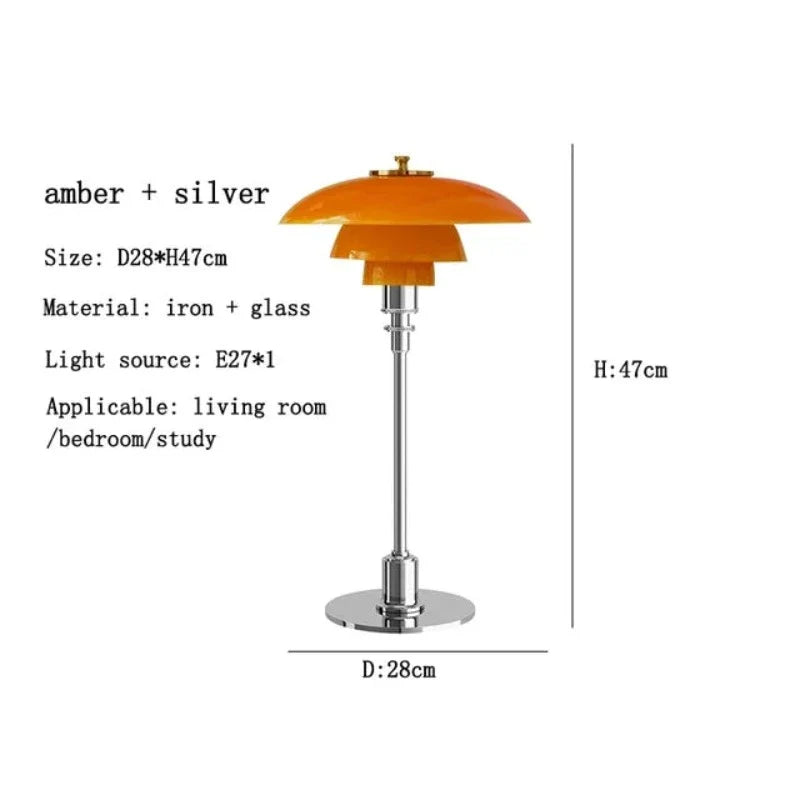 VintageRadiance - LED Glass Table Lamp for Reading