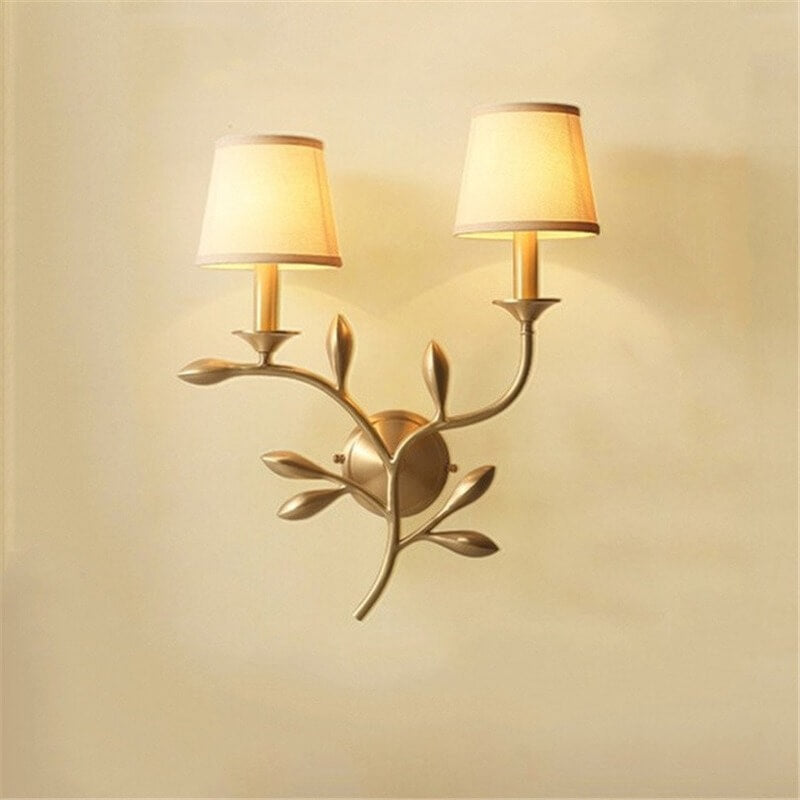 LumiFlora - Modern wall lamp with 1 arm and plant motif made of fabric