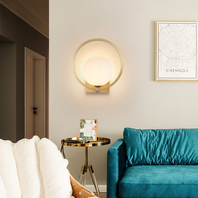 GloedSphere - Modern wall lamp with round glass ball and 1 light point