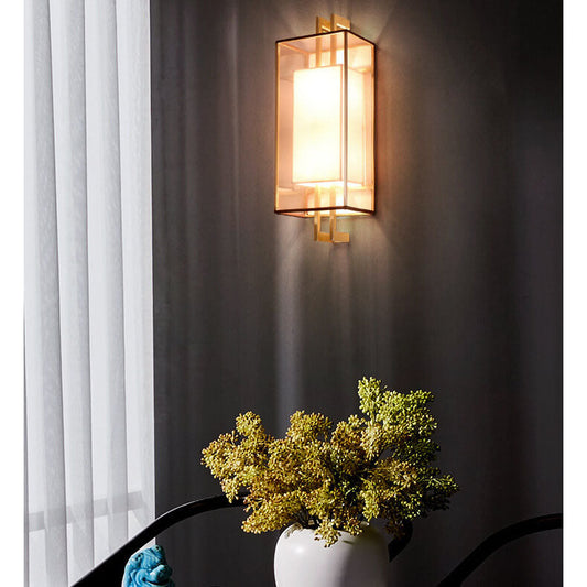 ArtiLuxe - Minimalist 1-Light Wall Light "Chinese Elements" made of Fabric 