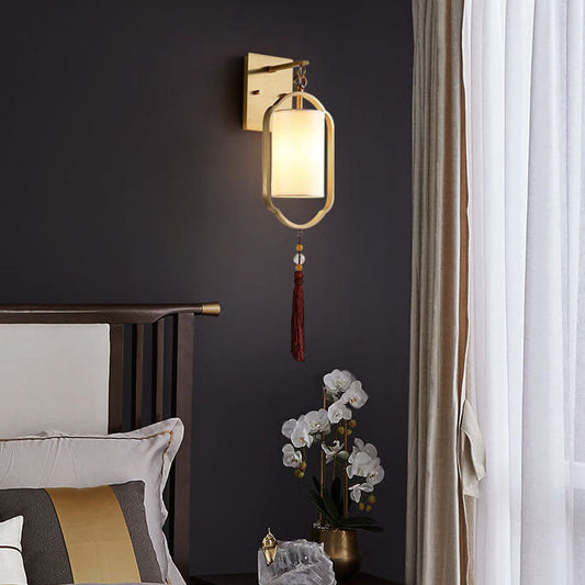 LichtSfeer - Modern 1-light fabric wall lamp in Chinese style 