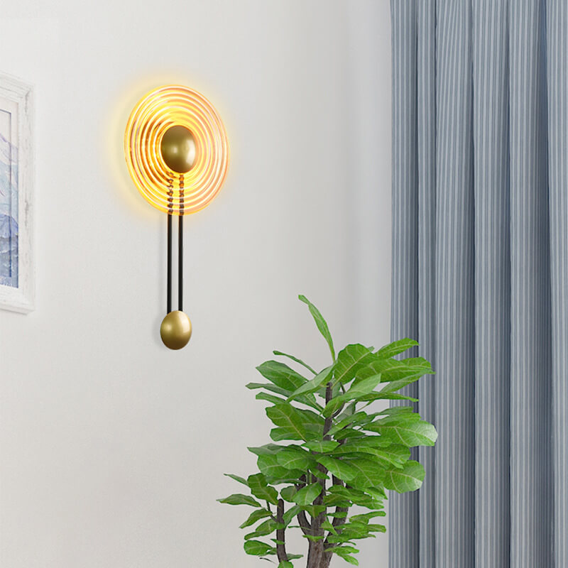 LuxLight - Modern 1-Light Circle LED Wall Lamp with Arm 