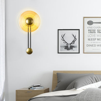 LuxLight - Modern 1-Light Circle LED Wall Lamp with Arm 