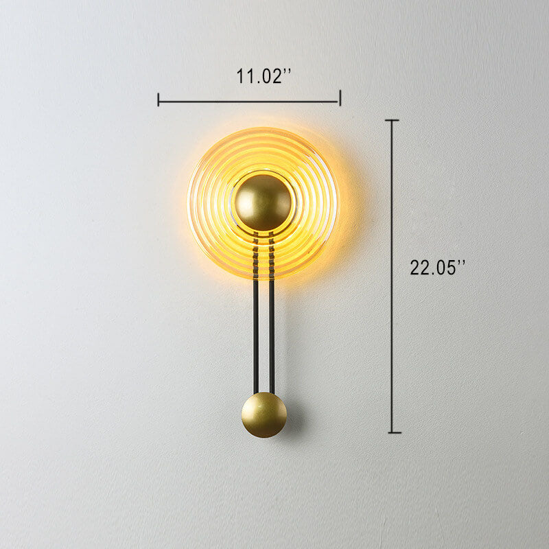 LuxLight - Modern 1-Light Circle LED Wall Lamp with Arm 