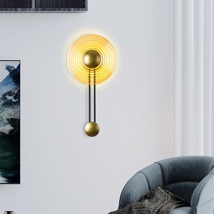 LuxLight - Modern 1-Light Circle LED Wall Lamp with Arm 