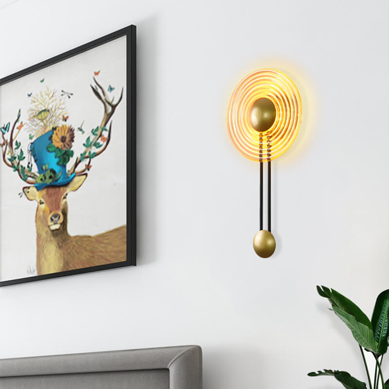 LuxLight - Modern 1-Light Circle LED Wall Lamp with Arm 
