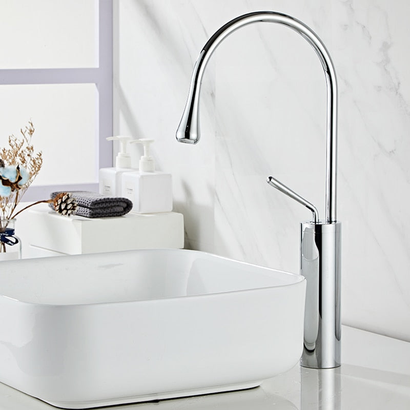 Tropfen Style Basin Faucet Bathroom Swivel Waterfall Faucet