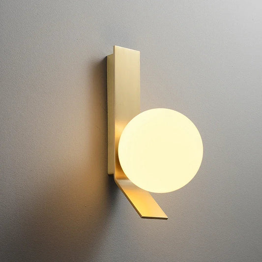 OpulentAura - Wall Lamp with Golden Glass Ball