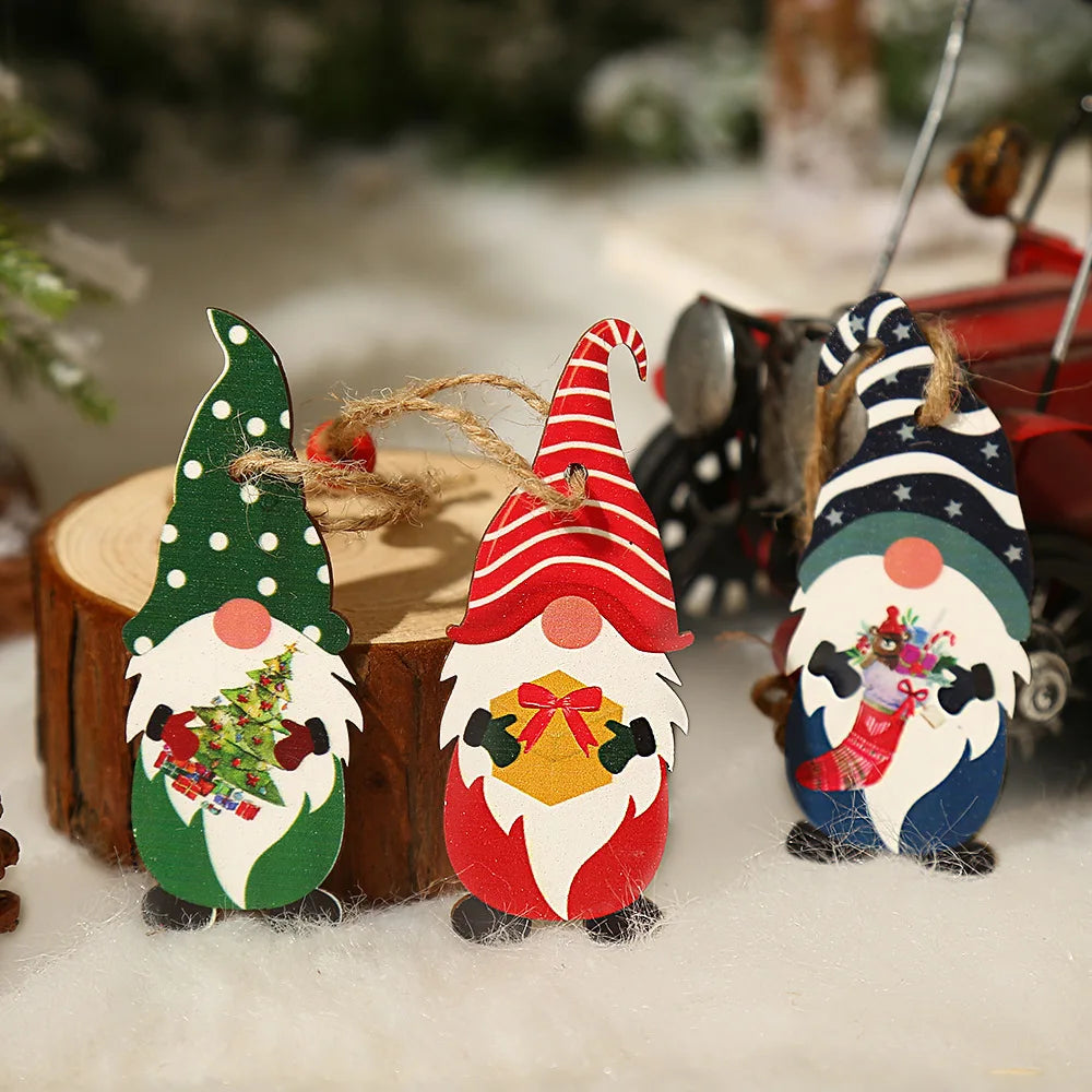 GnomeOrnaments – Festive Wooden Hanging Decorations 