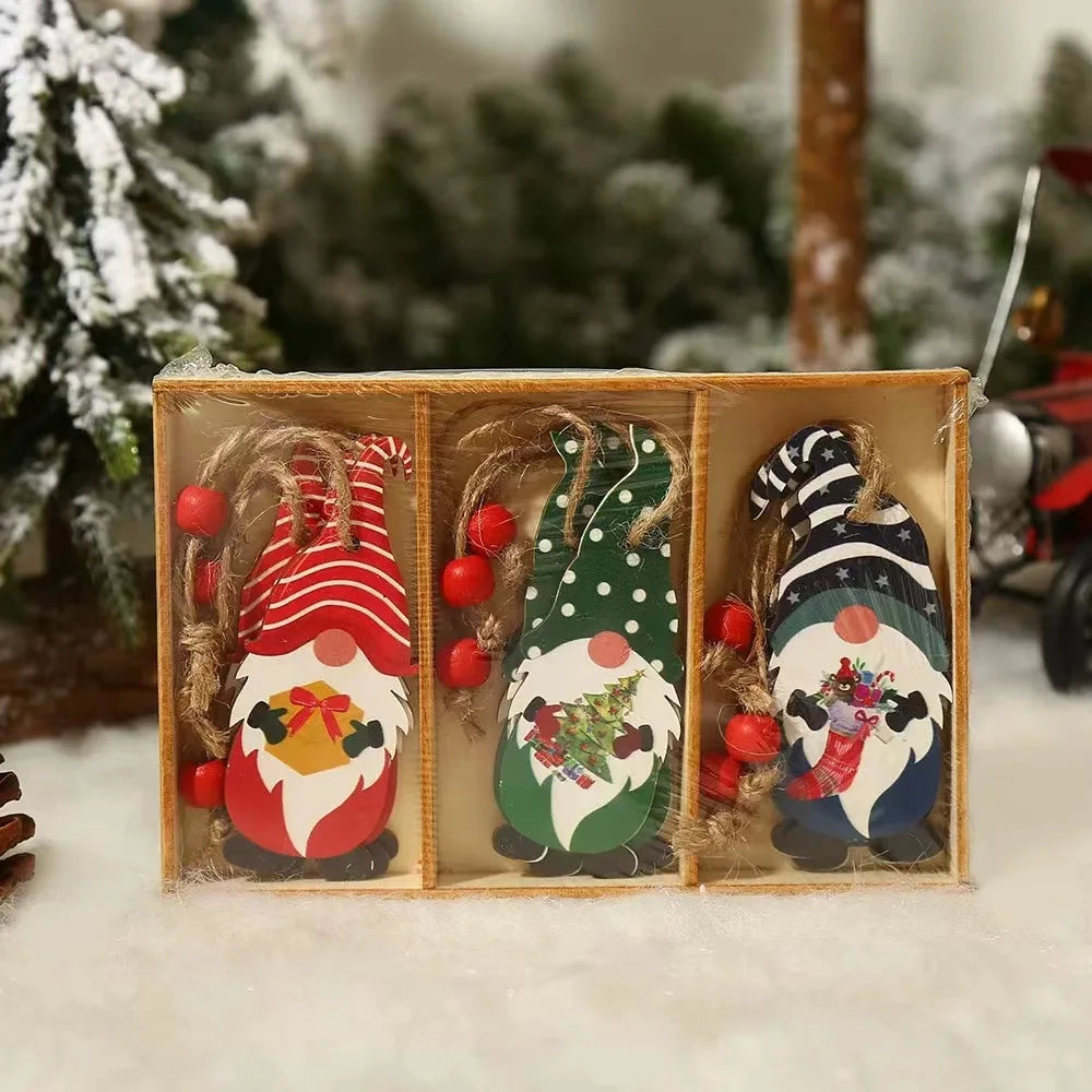 GnomeOrnaments – Festive Wooden Hanging Decorations 