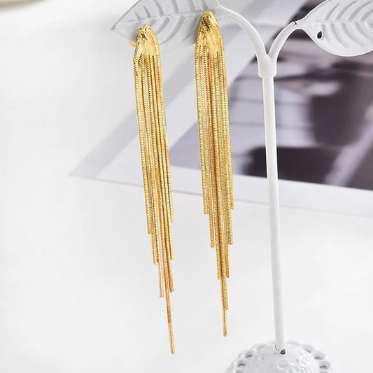 Vintage Long Gold Earrings